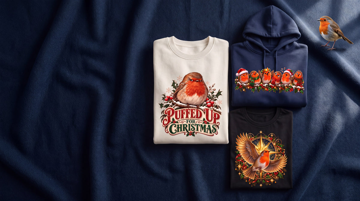 Ricki Robin Christmas designs on folded garments