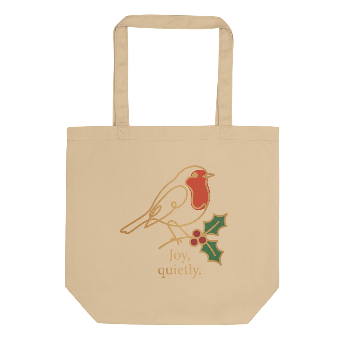 Joy Quietly Christmas tote bag, front