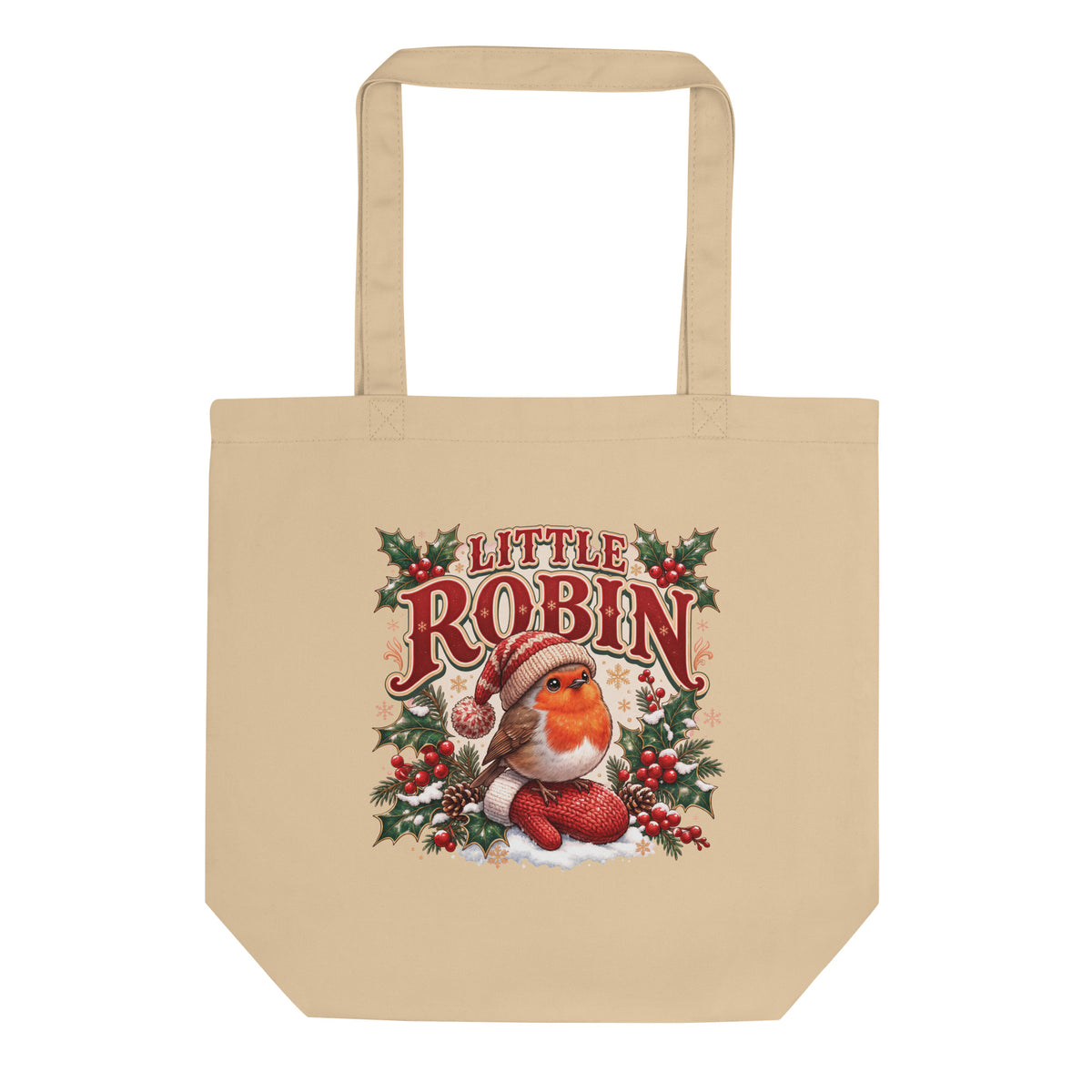 Little Robin Christmas tote bag, front