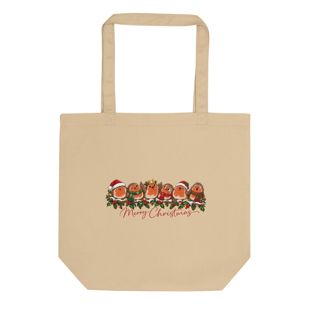 Robins on Holly Merry Christmas Tote Bag - Ricki Robin