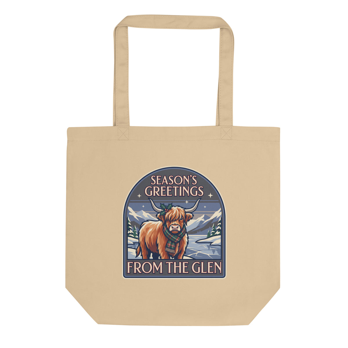 Season's Greetings From The Glen Christmas tote bag, front