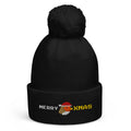 8-Bit Robin Title Screen Christmas pom-pom beanie in Black