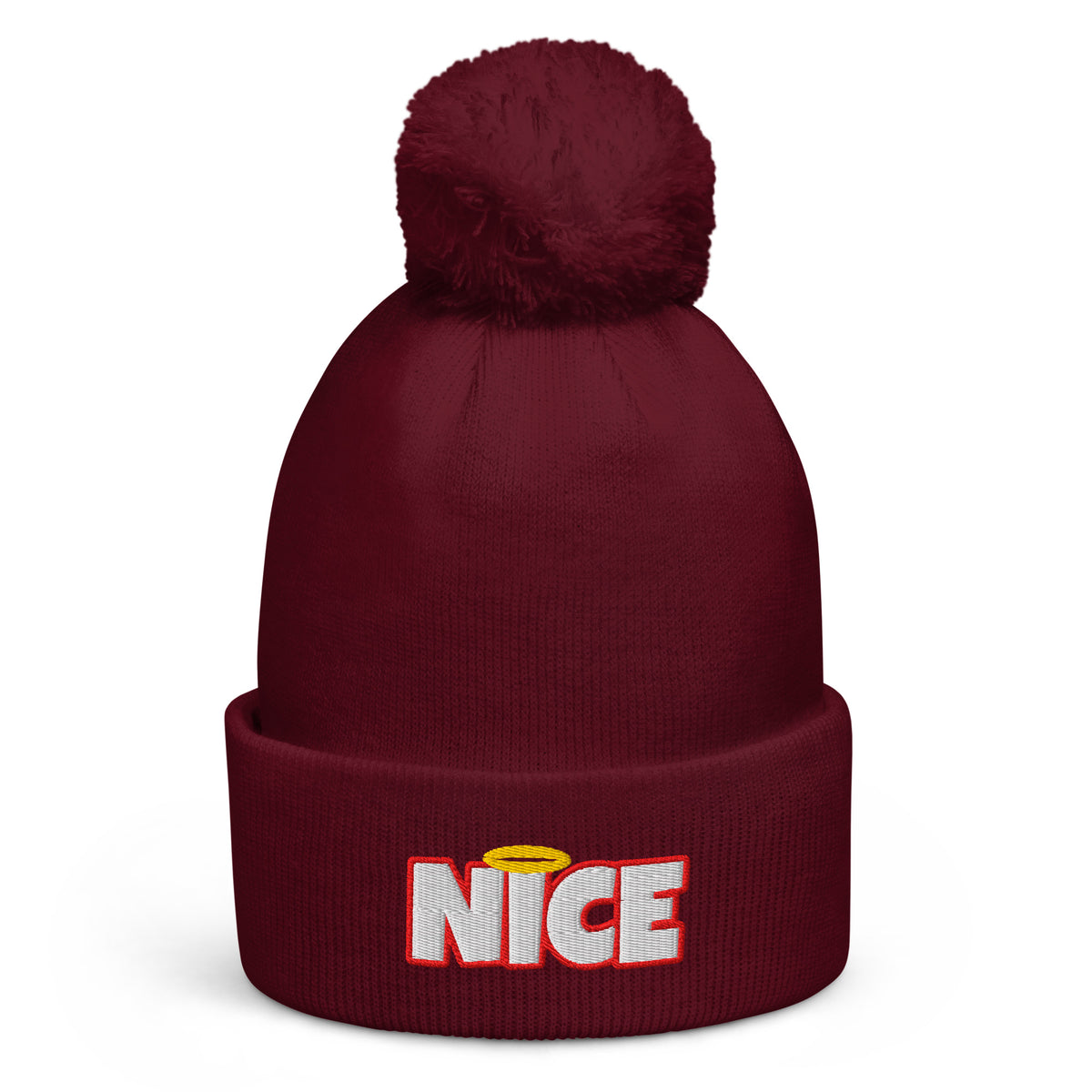 Nice Christmas pom-pom beanie in Burgundy