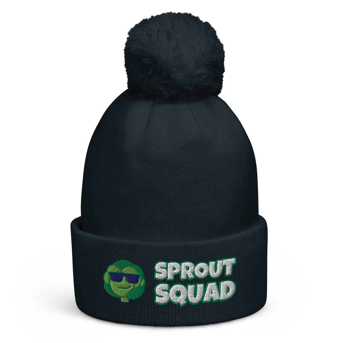 Sprout Squad Christmas pom-pom beanie in French Navy