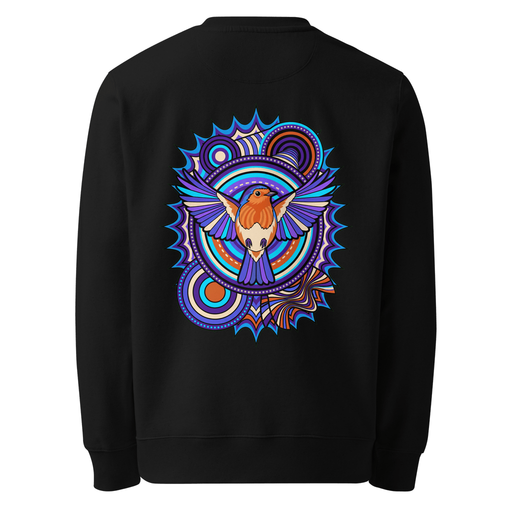 Azure Plume Crest Sweater - Abstract Robin