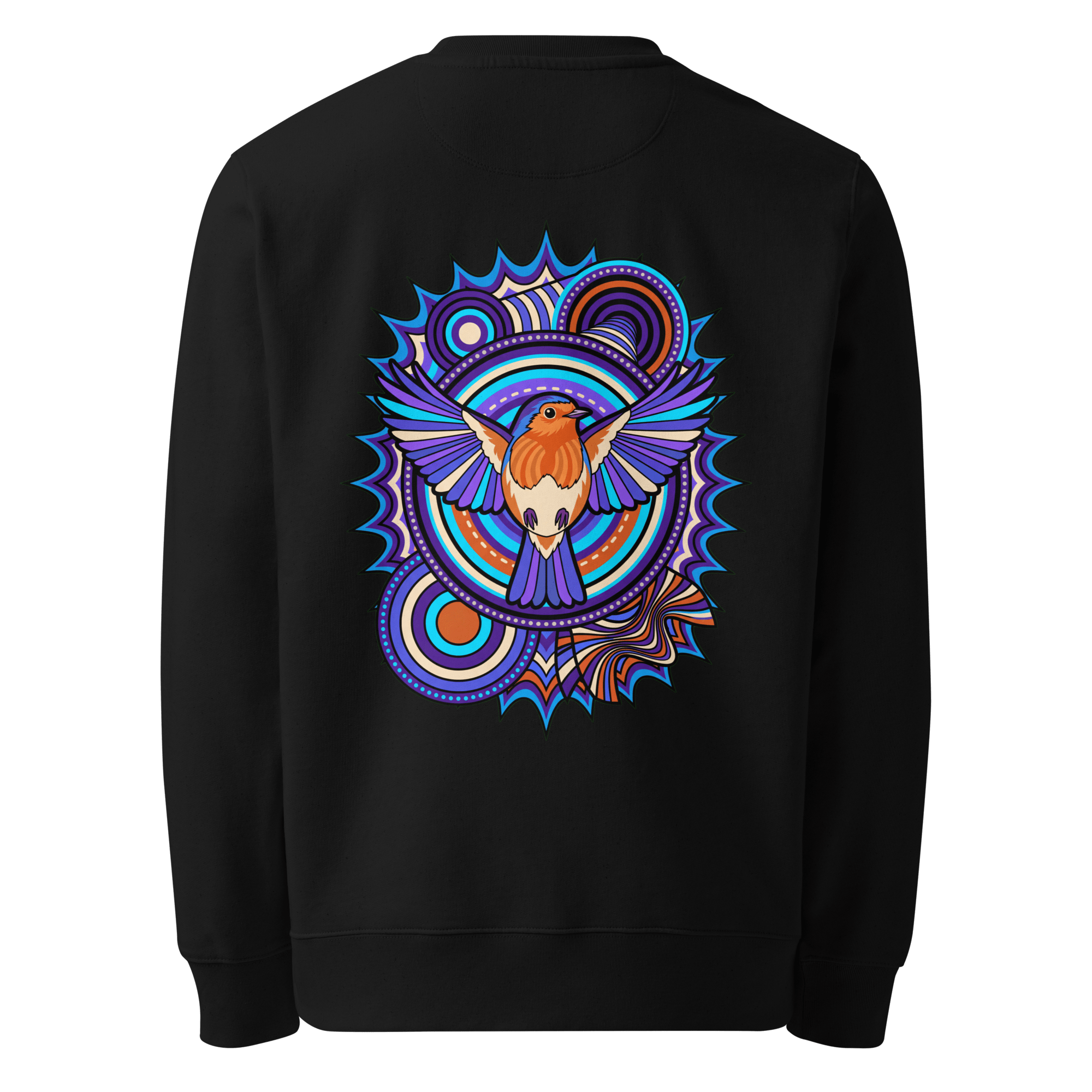 Azure Plume Crest Sweater - Abstract Robin