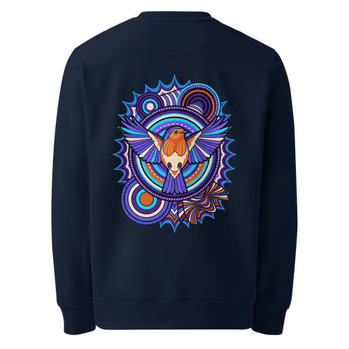 Azure Plume Crest Heavyweight Sweatshirt - Abstract Robin