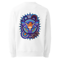 Azure Plume Crest Heavyweight Sweatshirt - Abstract Robin