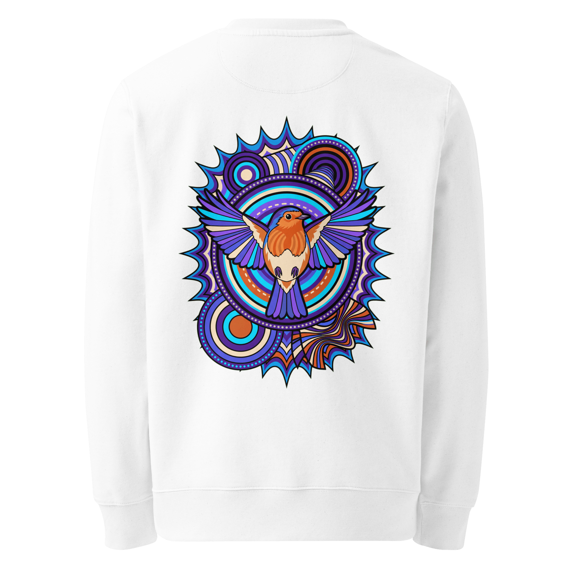 Azure Plume Crest Sweater - Abstract Robin