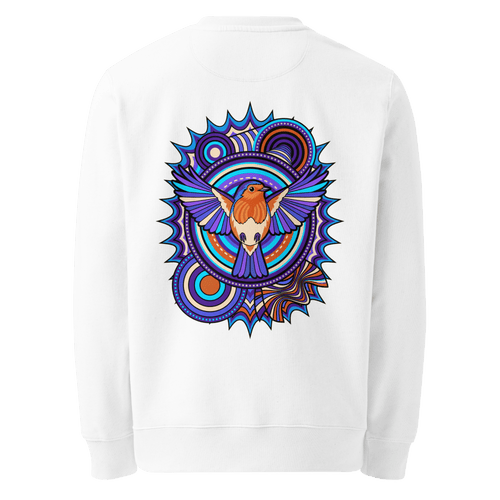 Azure Plume Crest Heavyweight Sweatshirt - Abstract Robin