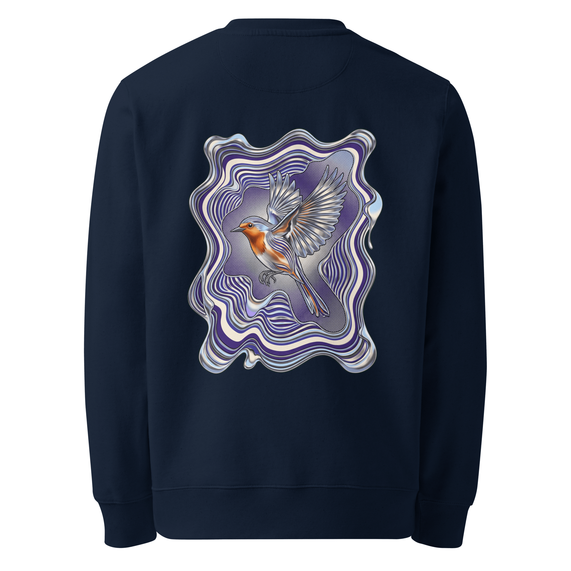 Liquid Chrome Sweater - Abstract Robin