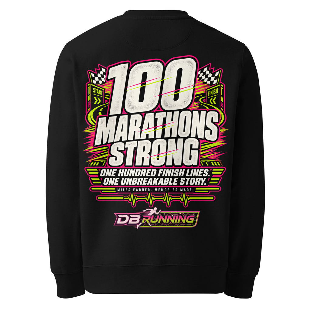 100 Marathons Strong - Heavyweight Sweatshirt - DB Running