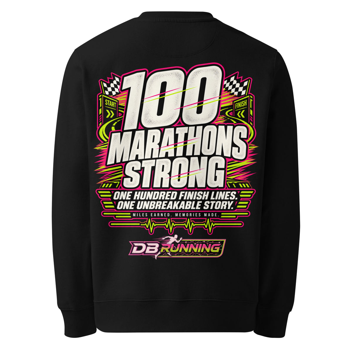 100 Marathons Strong - Heavyweight Sweatshirt - DB Running
