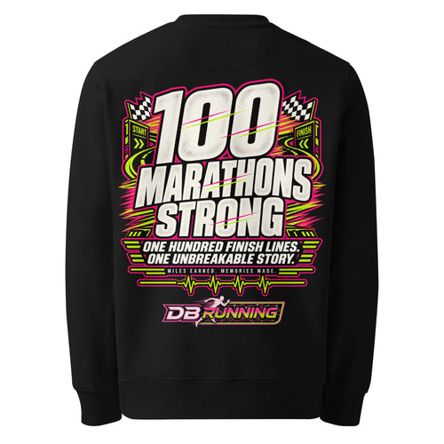 100 Marathons Strong - Heavyweight Sweatshirt - DB Running