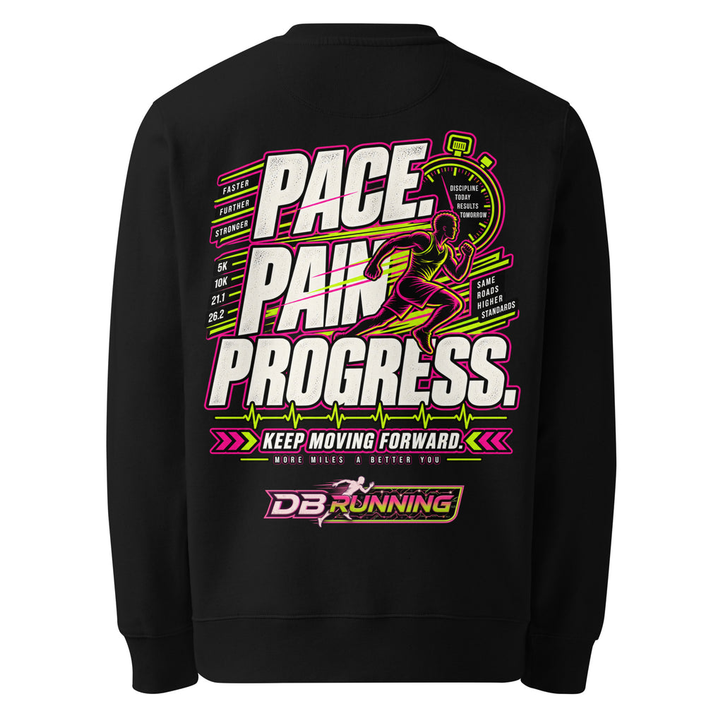 Pace. Pain. Progress Male - Heavyweight Sweatshirt - DB Running