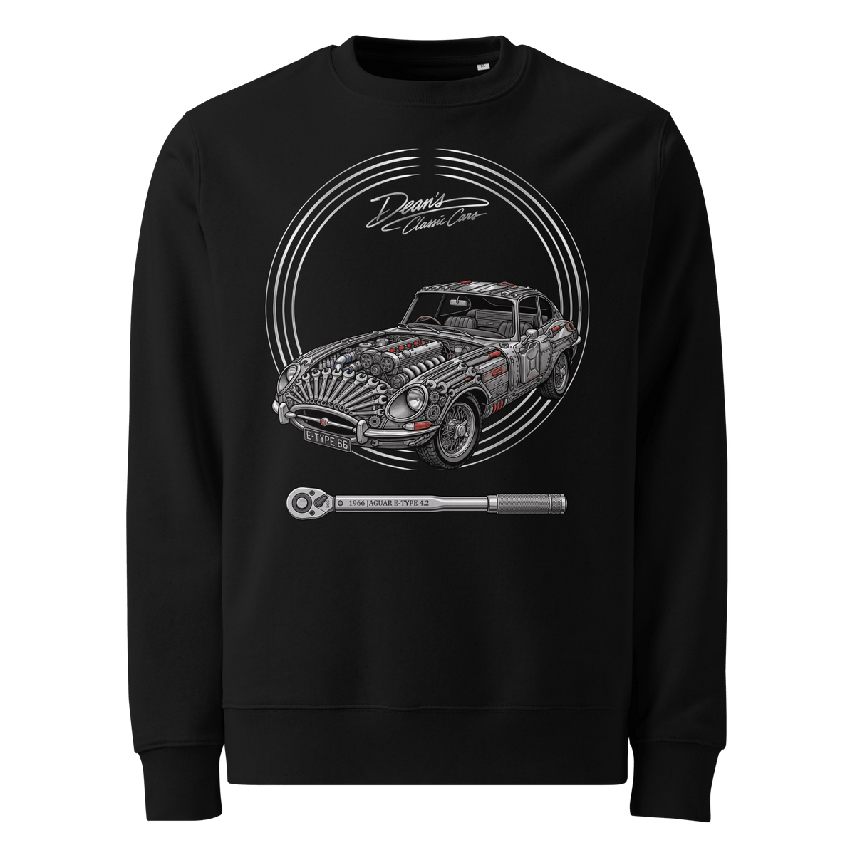 E Type Triple Wiper Heavyweight Sweatshirt - Dean's Classic Cars