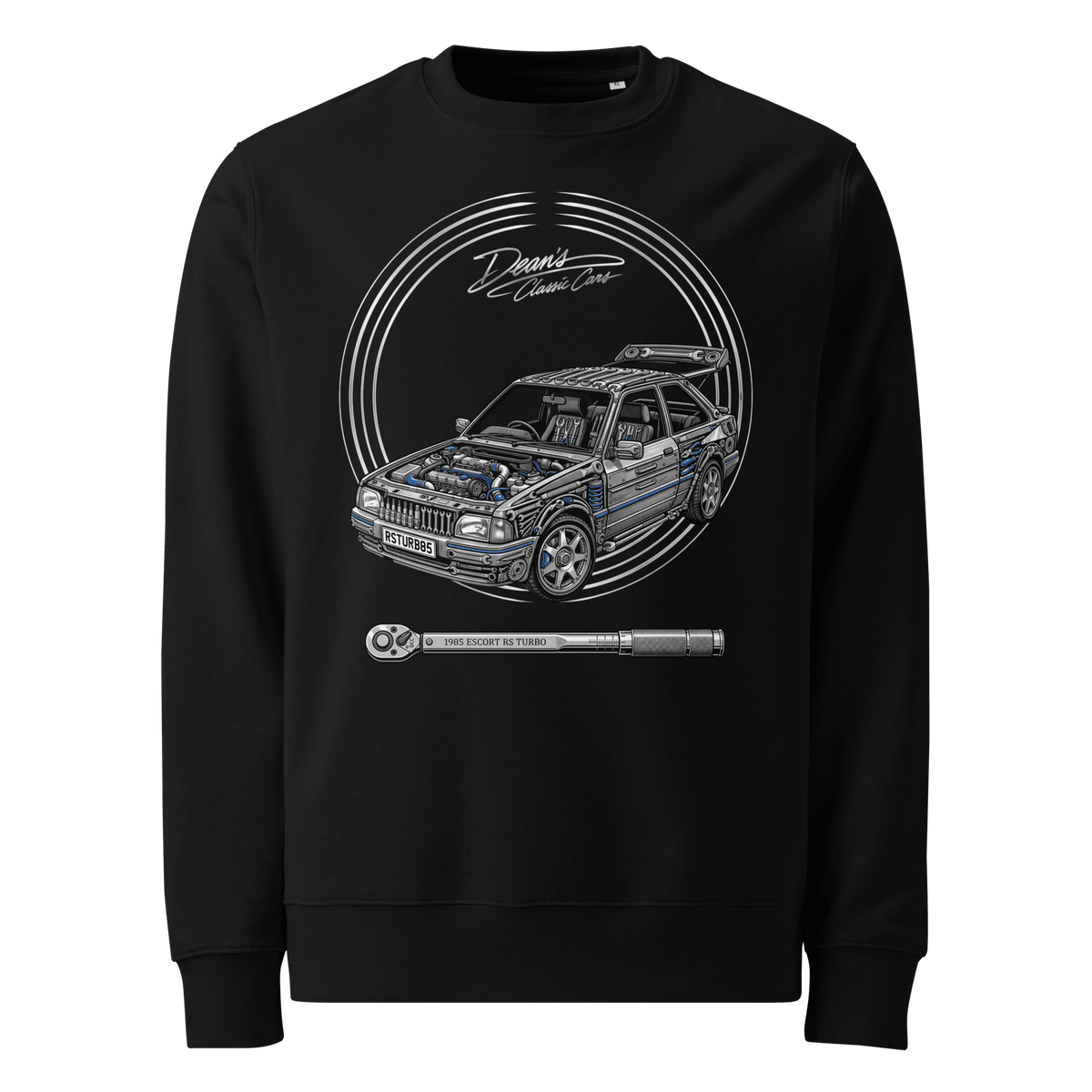 RS Turbo Bonnet Bared Heavyweight Sweatshirt - Dean's Classic Cars