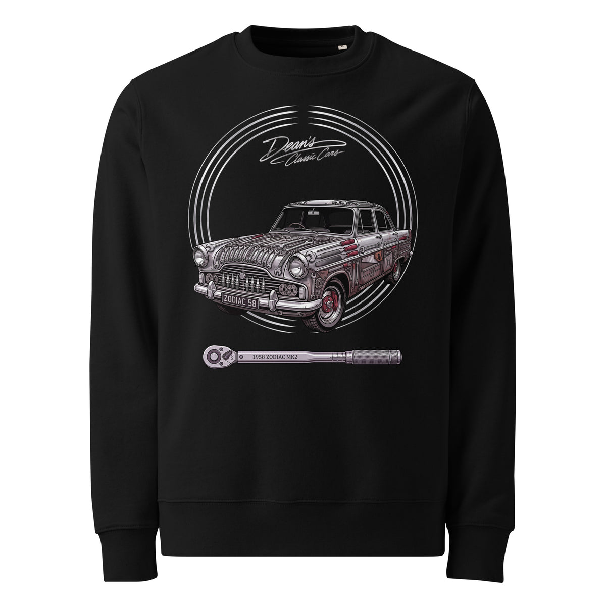 Zodiac Mk2 Plug Grille Heavyweight Sweatshirt - Dean's Classic Cars