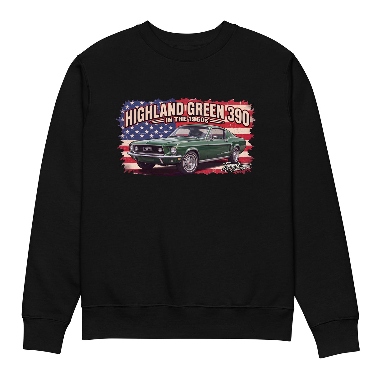 Mustang GT Highland Green Heavyweight Sweatshirt - Dean's Classic Cars