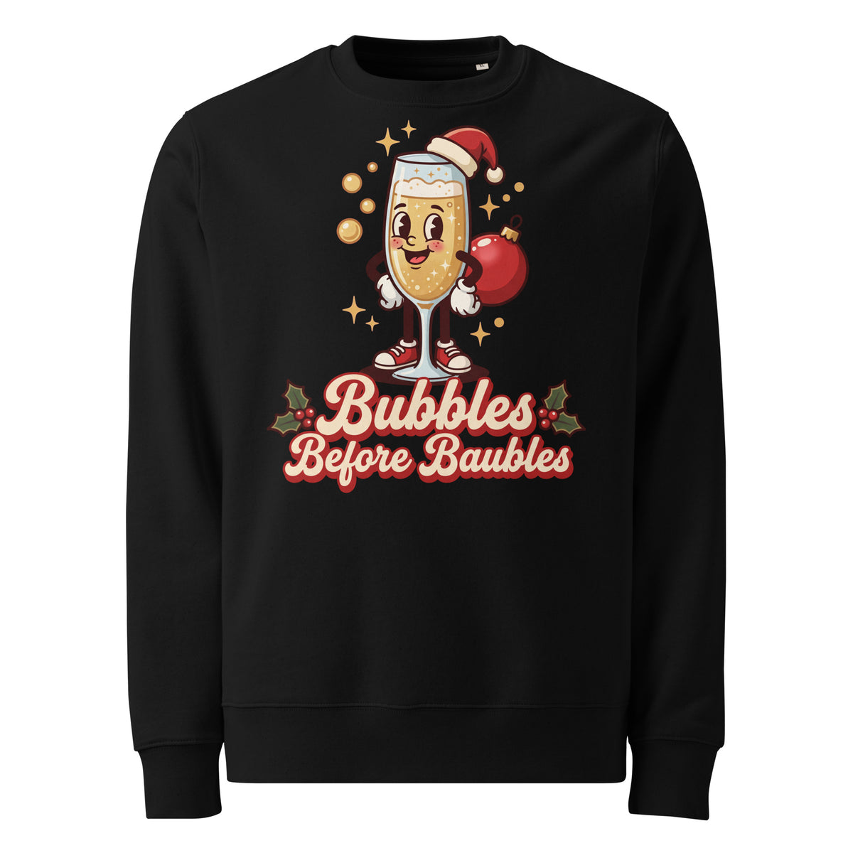 Bubbles Before Baubles Christmas Heavyweight Sweatshirt - Ricki Robin