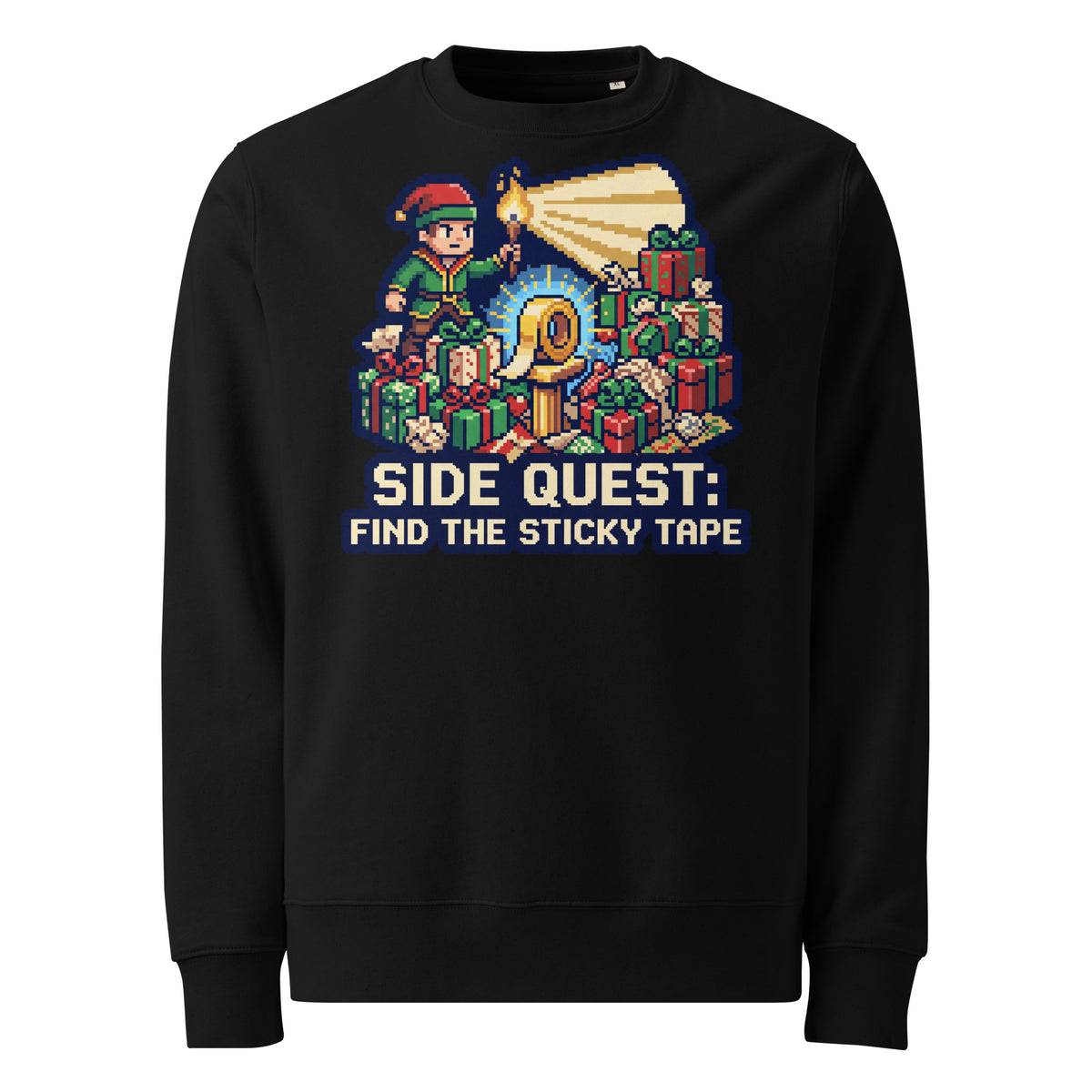 Side Quest: Find The Sticky Tape Christmas Heavyweight Sweatshirt - Ricki Robin