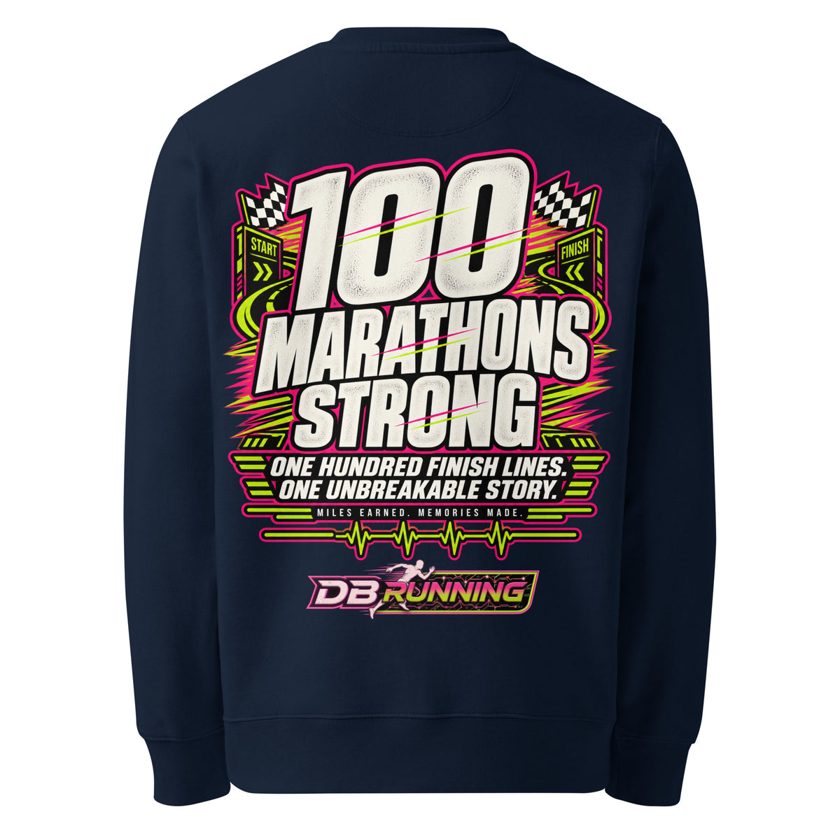 100 Marathons Strong - Heavyweight Sweatshirt - DB Running