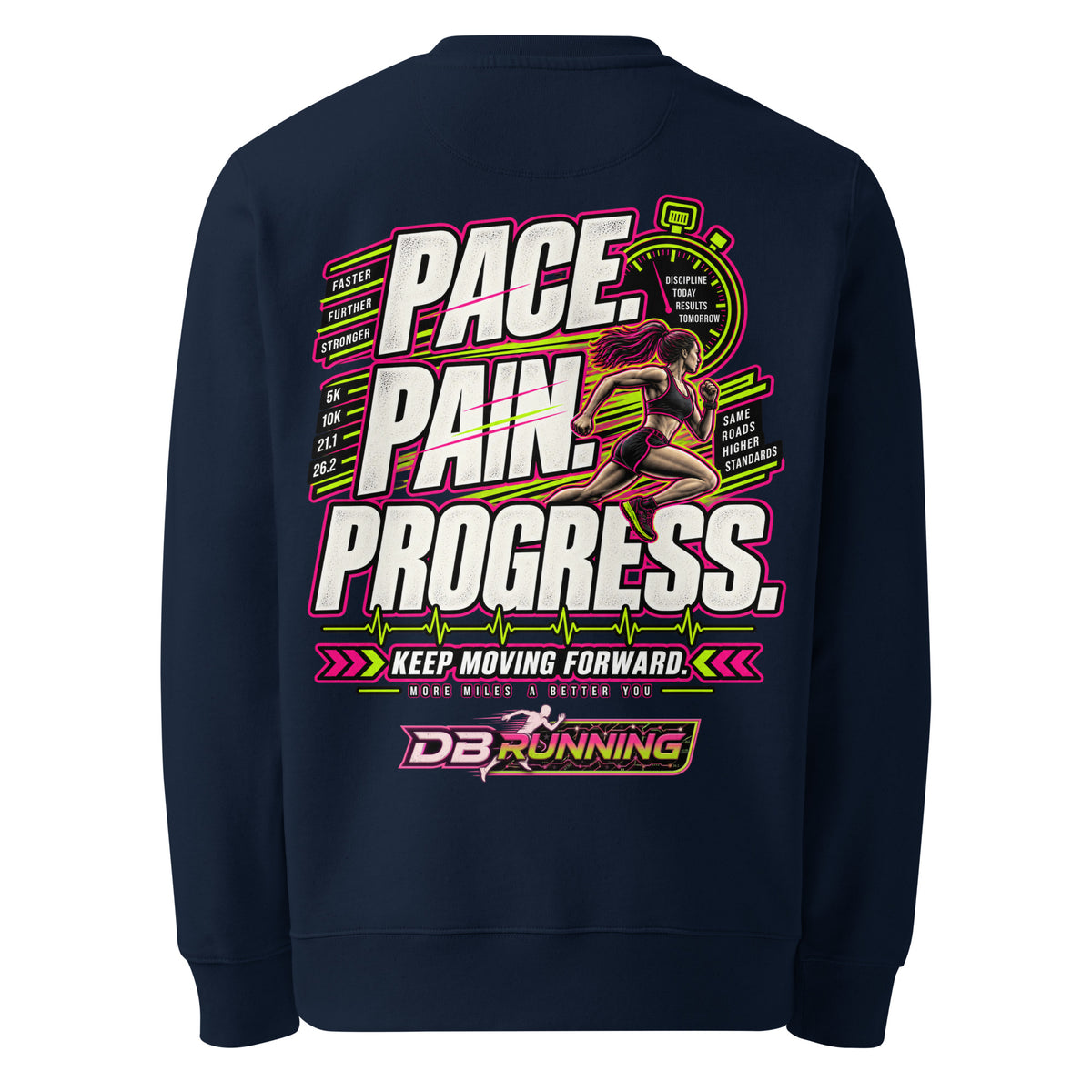 Pace. Pain. Progress Female - Heavyweight Sweatshirt - DB Running