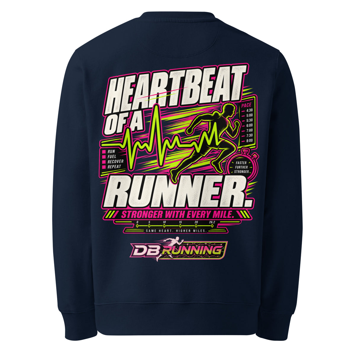 Heartbeat of a Runner Male - Heavyweight Sweatshirt - DB Running