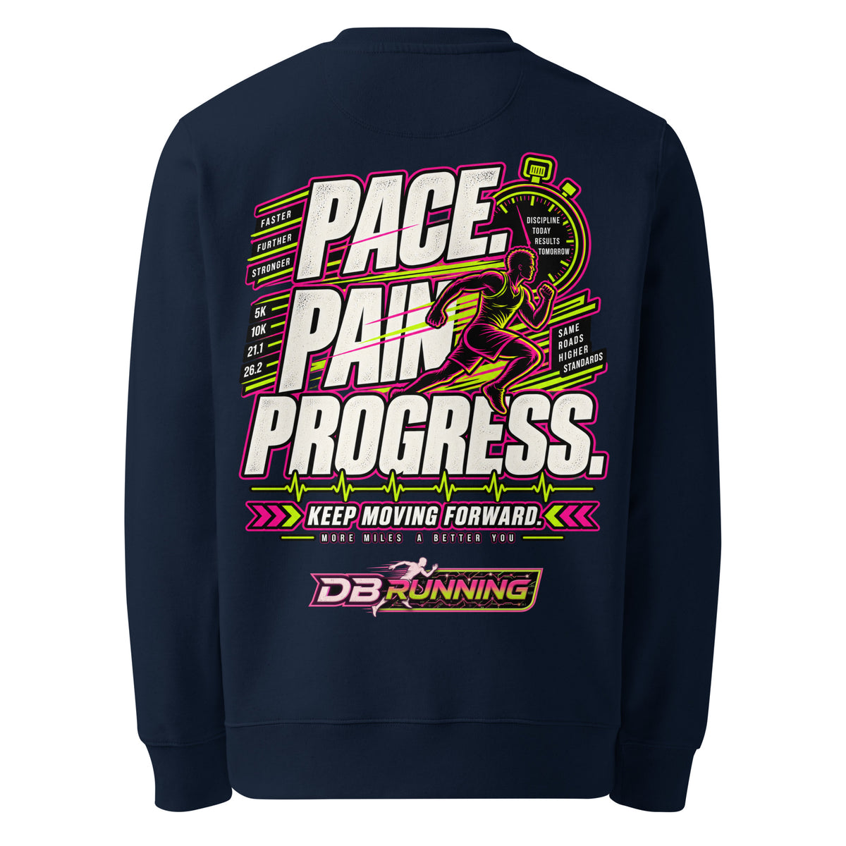 Pace. Pain. Progress Male - Heavyweight Sweatshirt - DB Running