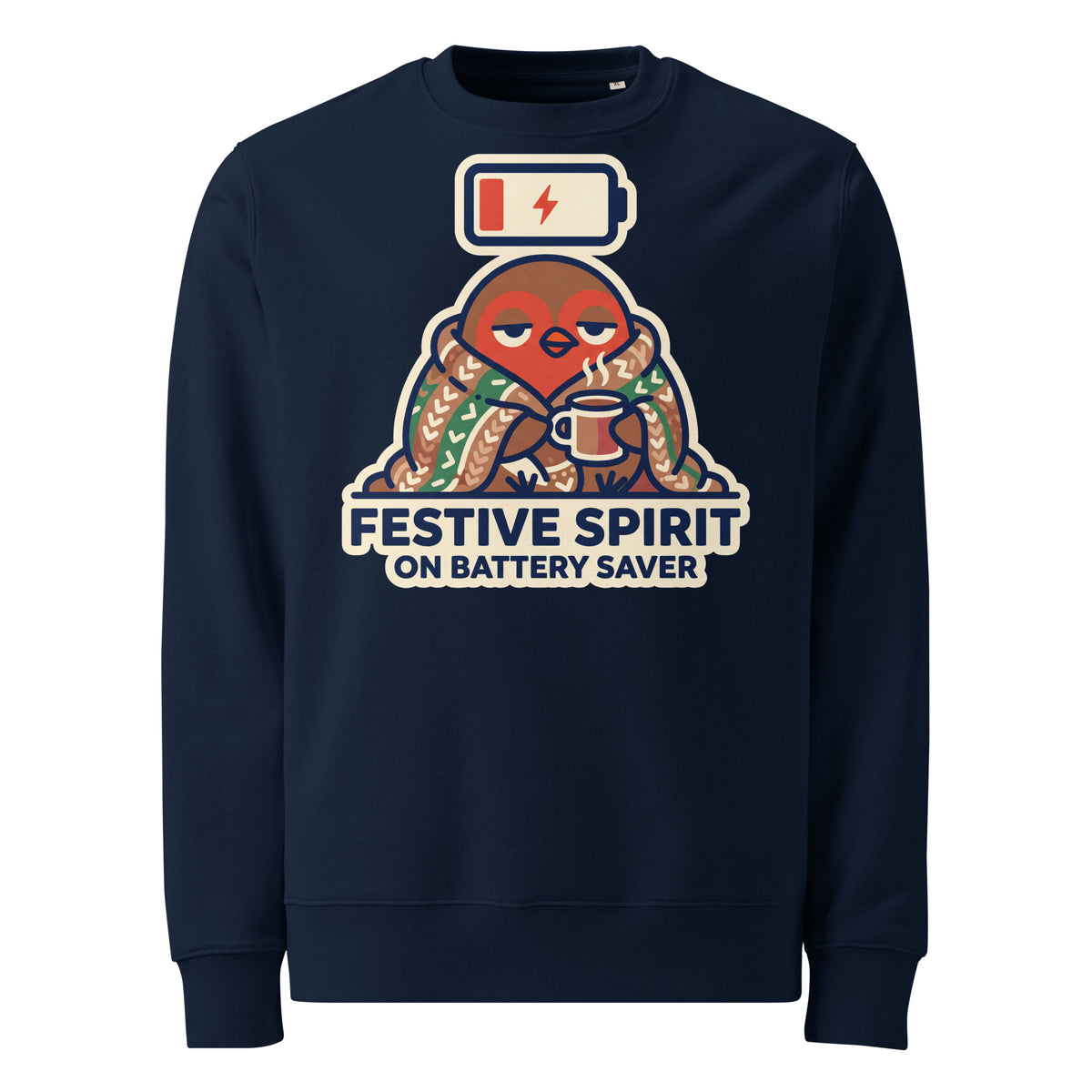 Festive Spirit On Battery Saver Christmas Heavyweight Sweatshirt - Ricki Robin