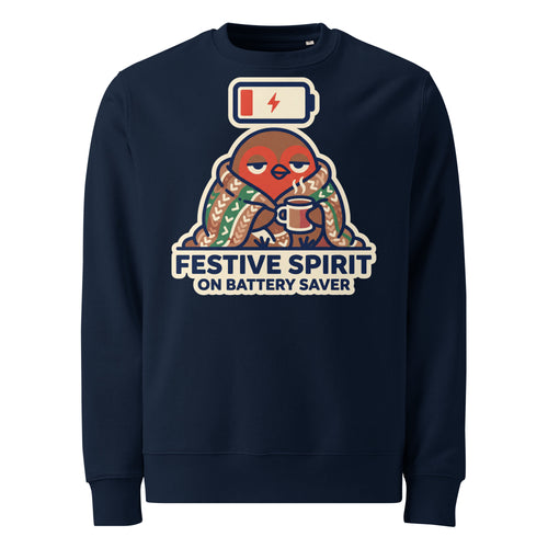 Festive Spirit On Battery Saver Christmas Heavyweight Sweatshirt - Ricki Robin