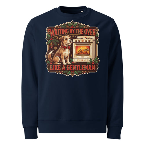 Waiting By The Oven Like A Gentleman Christmas Heavyweight Sweatshirt - Ricki Robin
