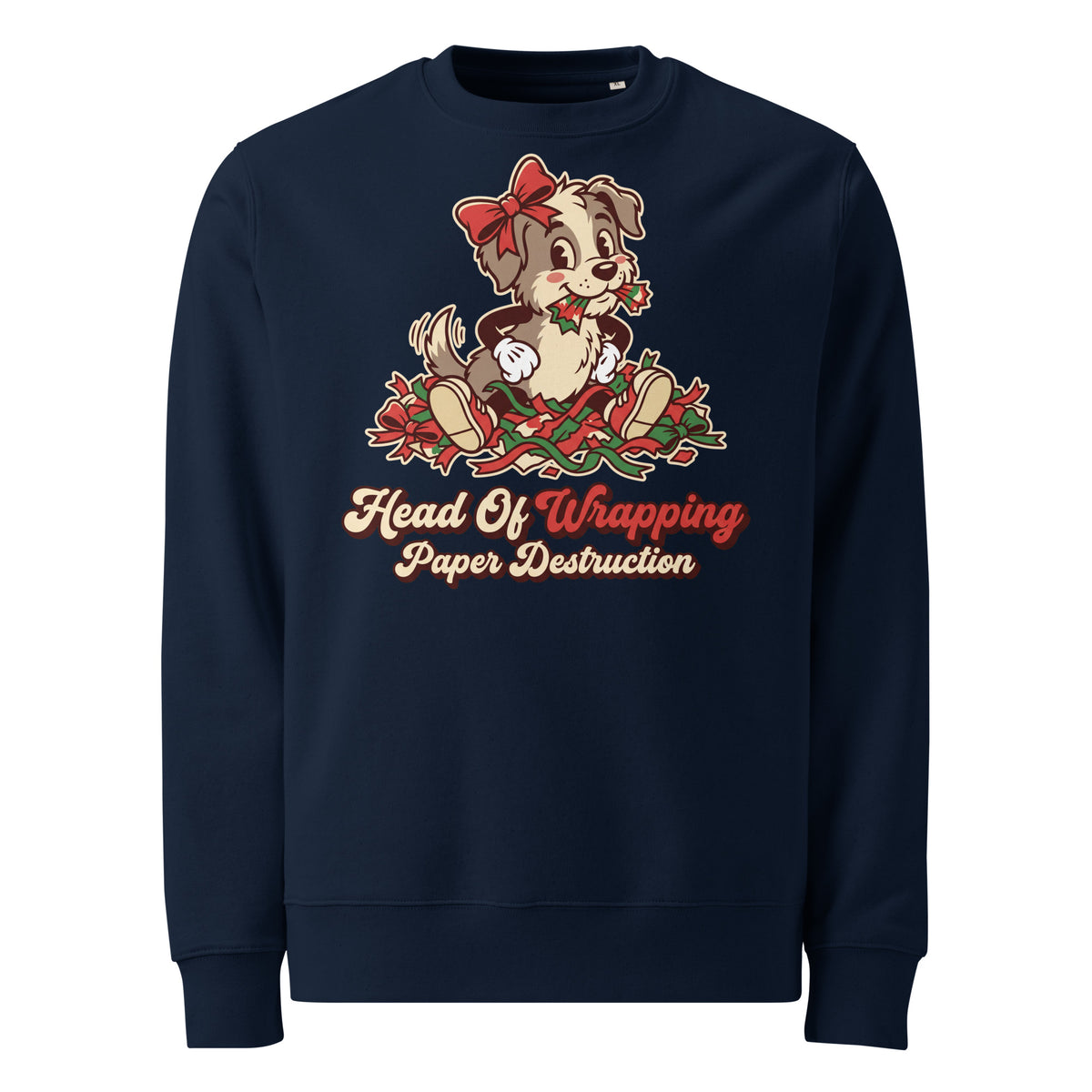 Head Of Wrapping Paper Destruction Christmas Heavyweight Sweatshirt - Ricki Robin