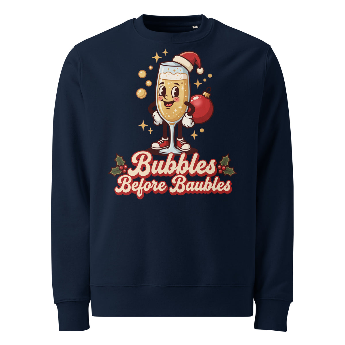 Bubbles Before Baubles Christmas Heavyweight Sweatshirt - Ricki Robin