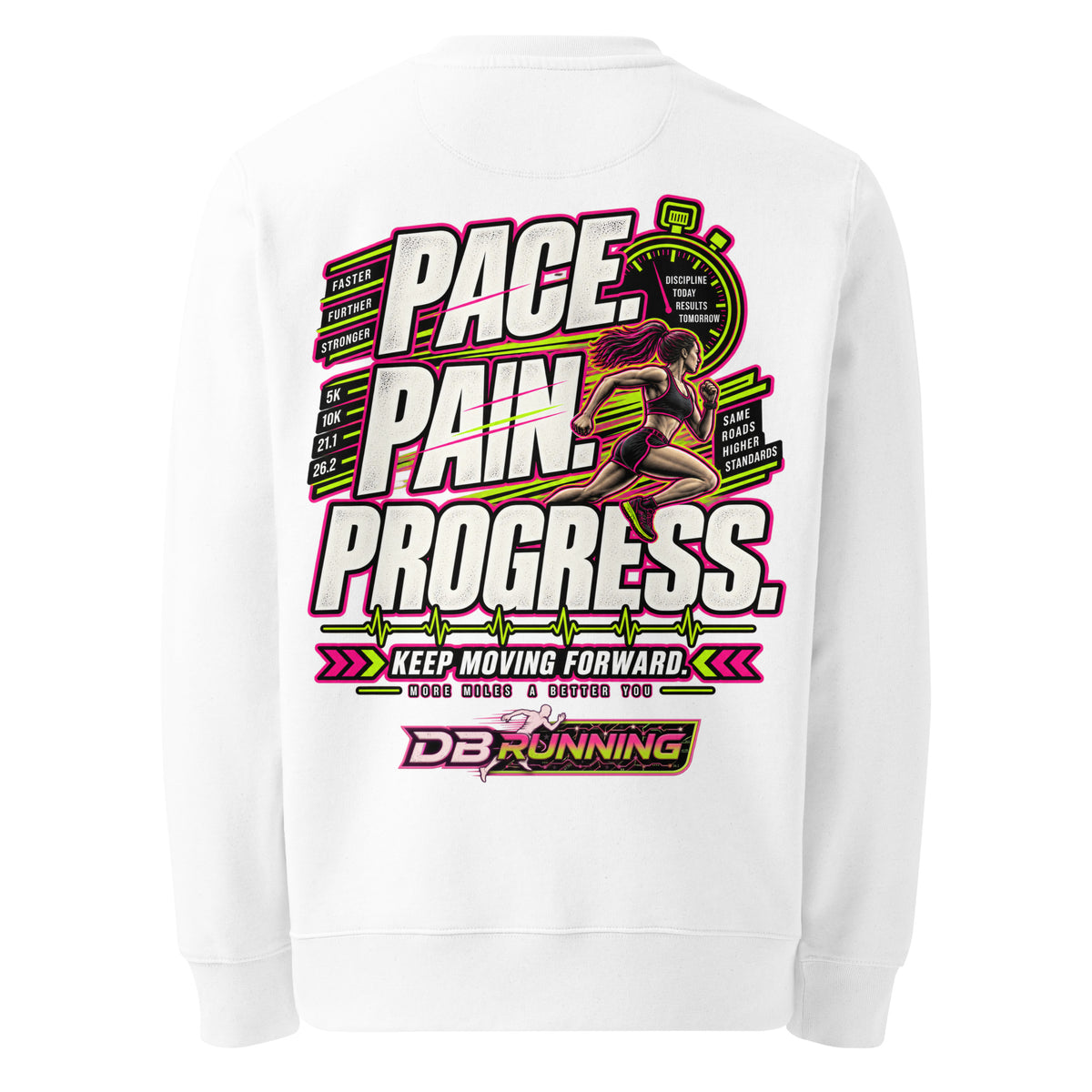 Pace. Pain. Progress Female - Heavyweight Sweatshirt - DB Running