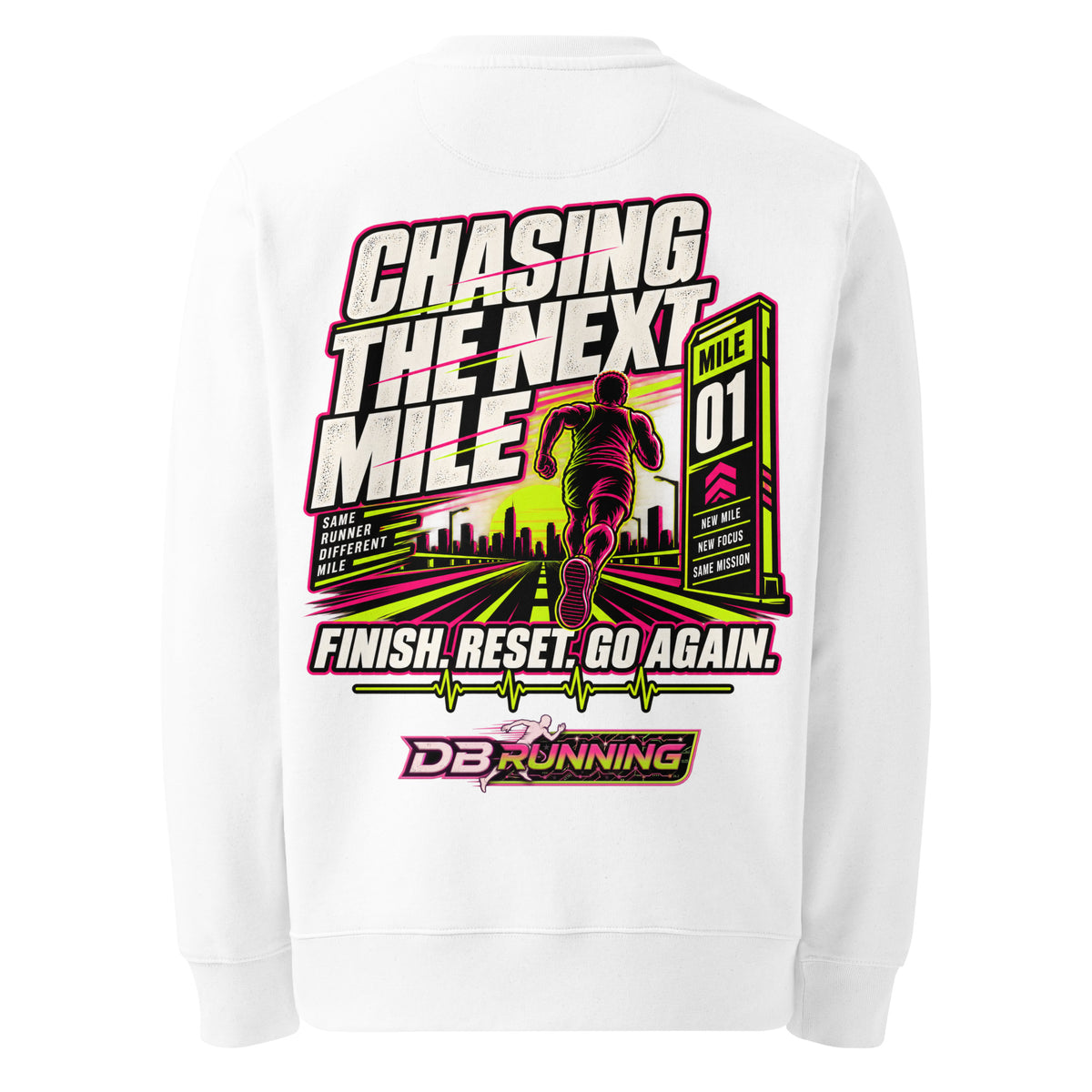 Chasing the Next Mile Male - Heavyweight Sweatshirt - DB Running