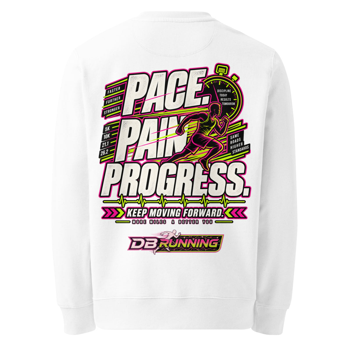 Pace. Pain. Progress Male - Heavyweight Sweatshirt - DB Running