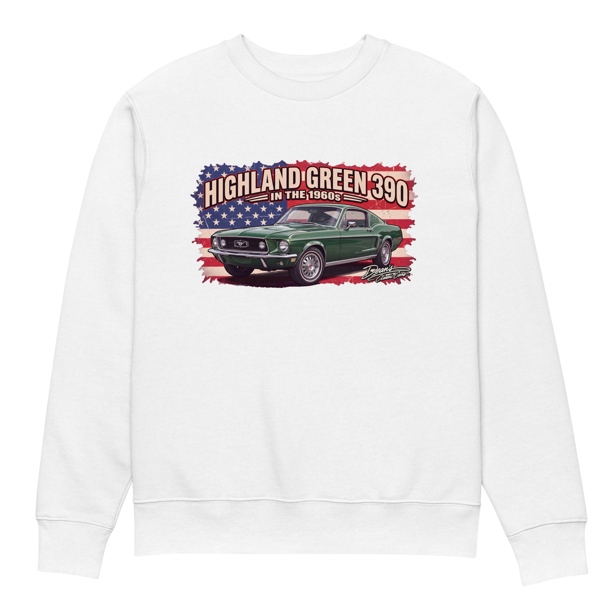 Mustang GT Highland Green Heavyweight Sweatshirt - Dean's Classic Cars
