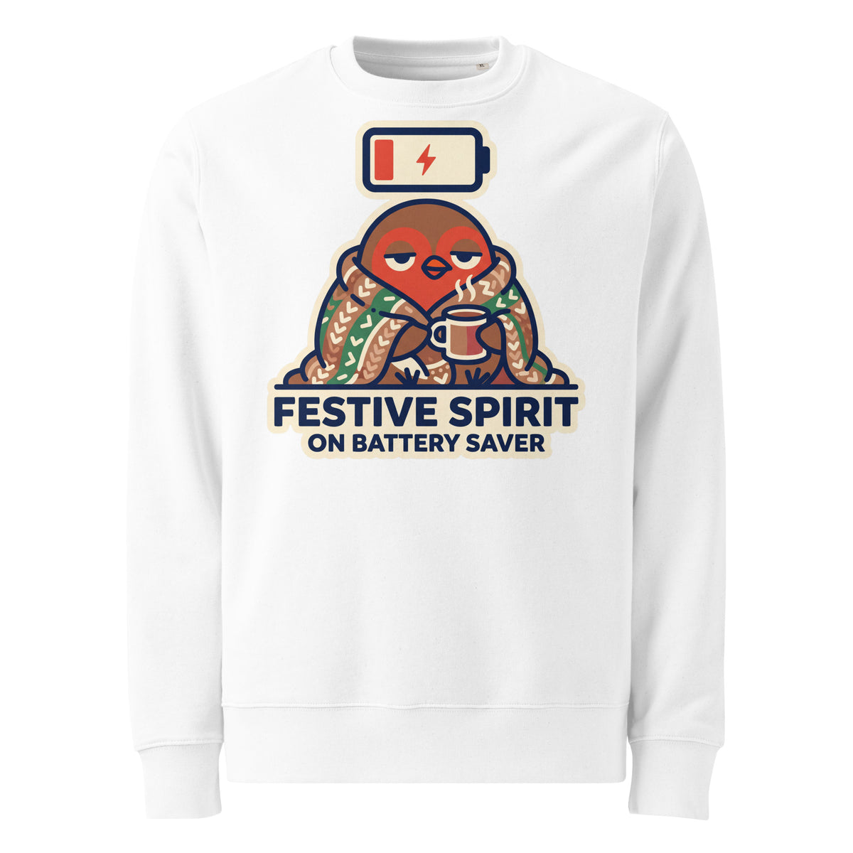 Festive Spirit On Battery Saver Christmas Heavyweight Sweatshirt - Ricki Robin
