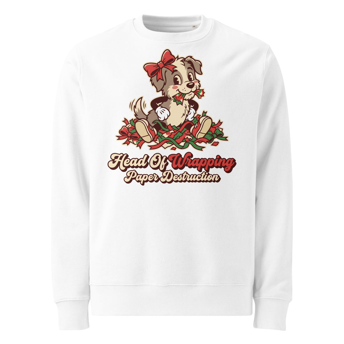 Head Of Wrapping Paper Destruction Christmas Heavyweight Sweatshirt - Ricki Robin