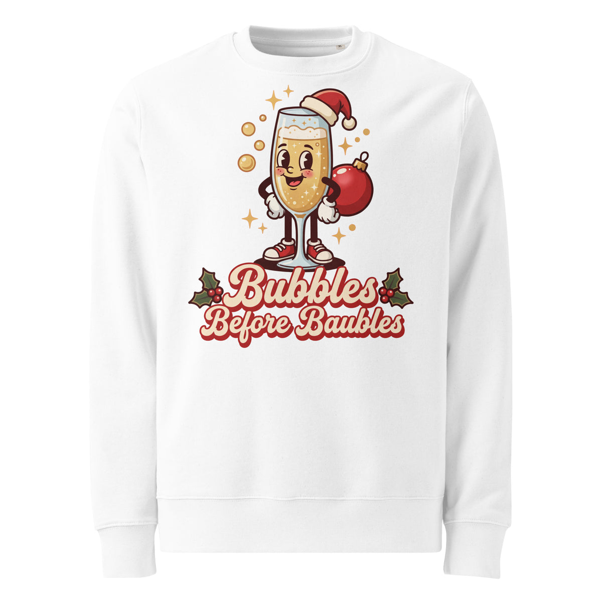 Bubbles Before Baubles Christmas Heavyweight Sweatshirt - Ricki Robin