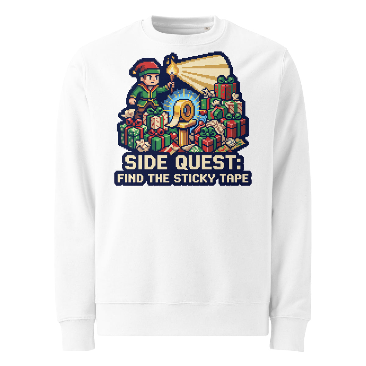 Side Quest: Find The Sticky Tape Christmas Heavyweight Sweatshirt - Ricki Robin
