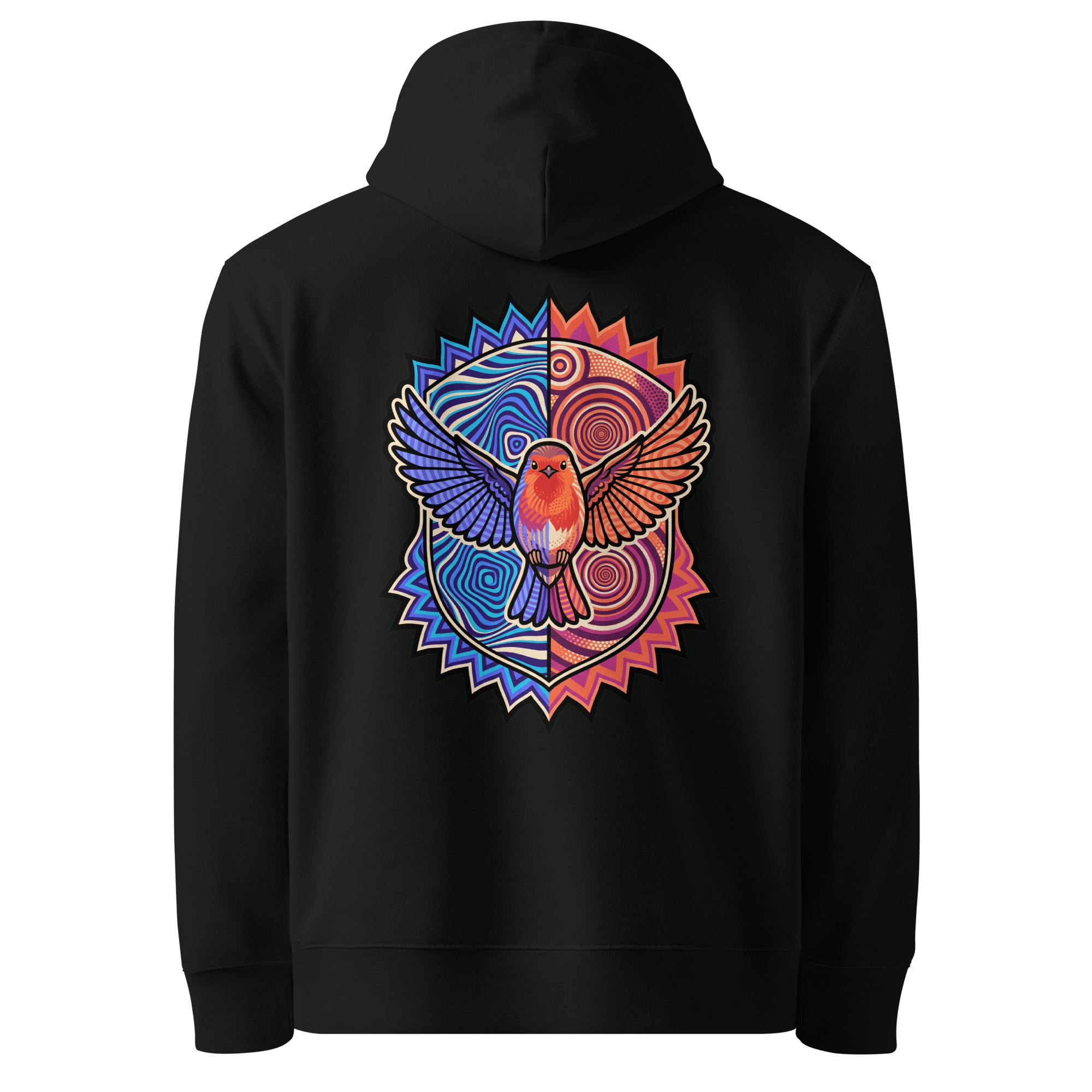 Solar Disc Hoodie - Abstract Robin