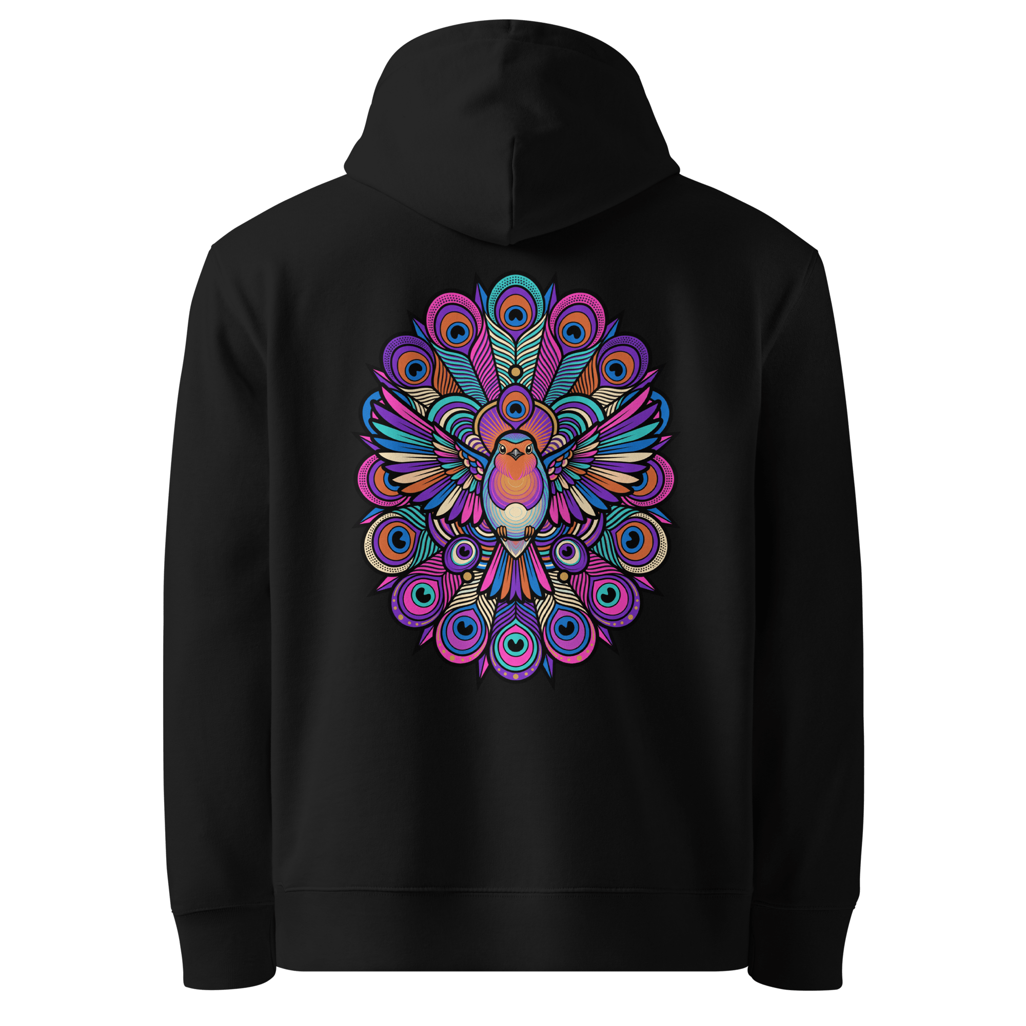 Peacock Mandala Hoodie - Abstract Robin