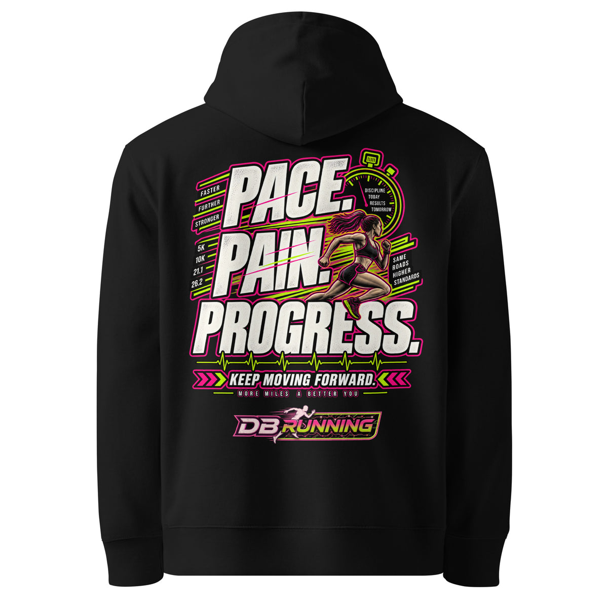 Pace. Pain. Progress Female - Hoodie - DB Running