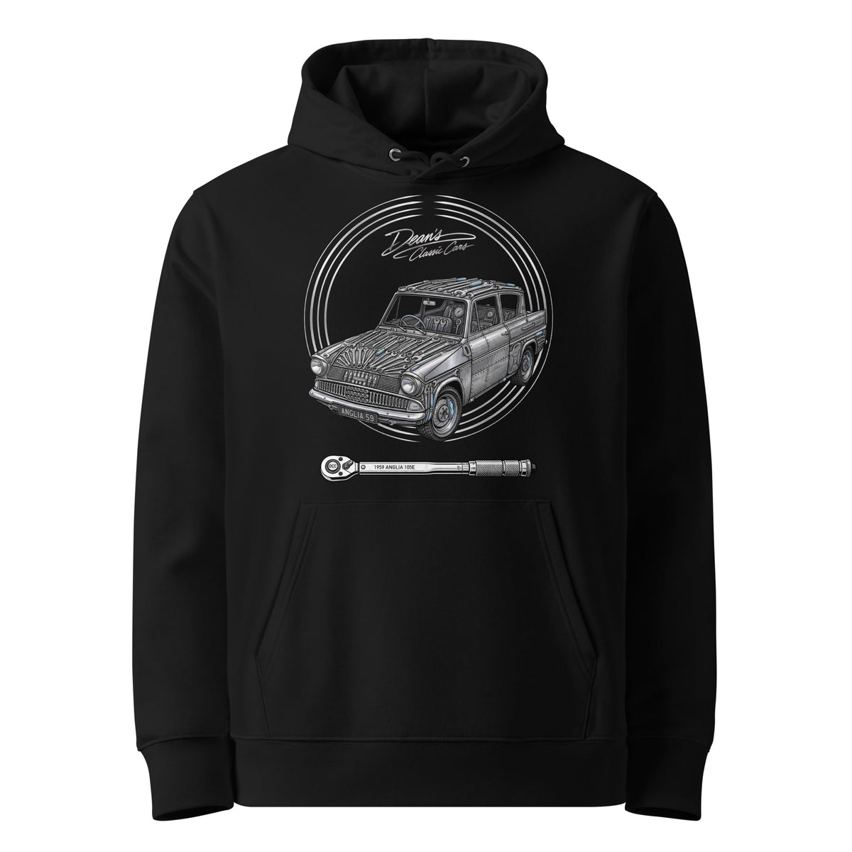 Anglia 105E Spanner Fan Hoodie - Dean's Classic Cars
