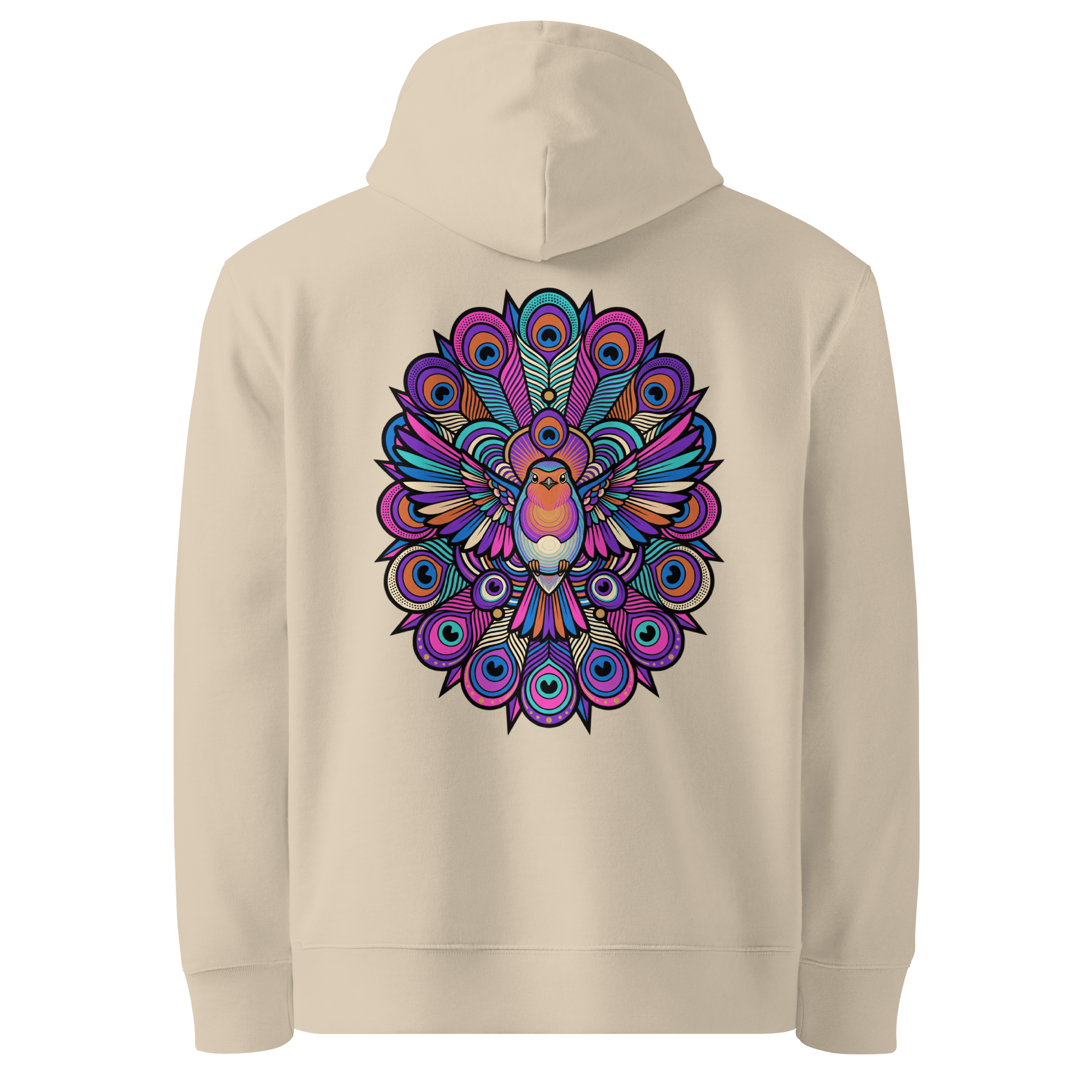 Peacock Mandala Hoodie - Abstract Robin