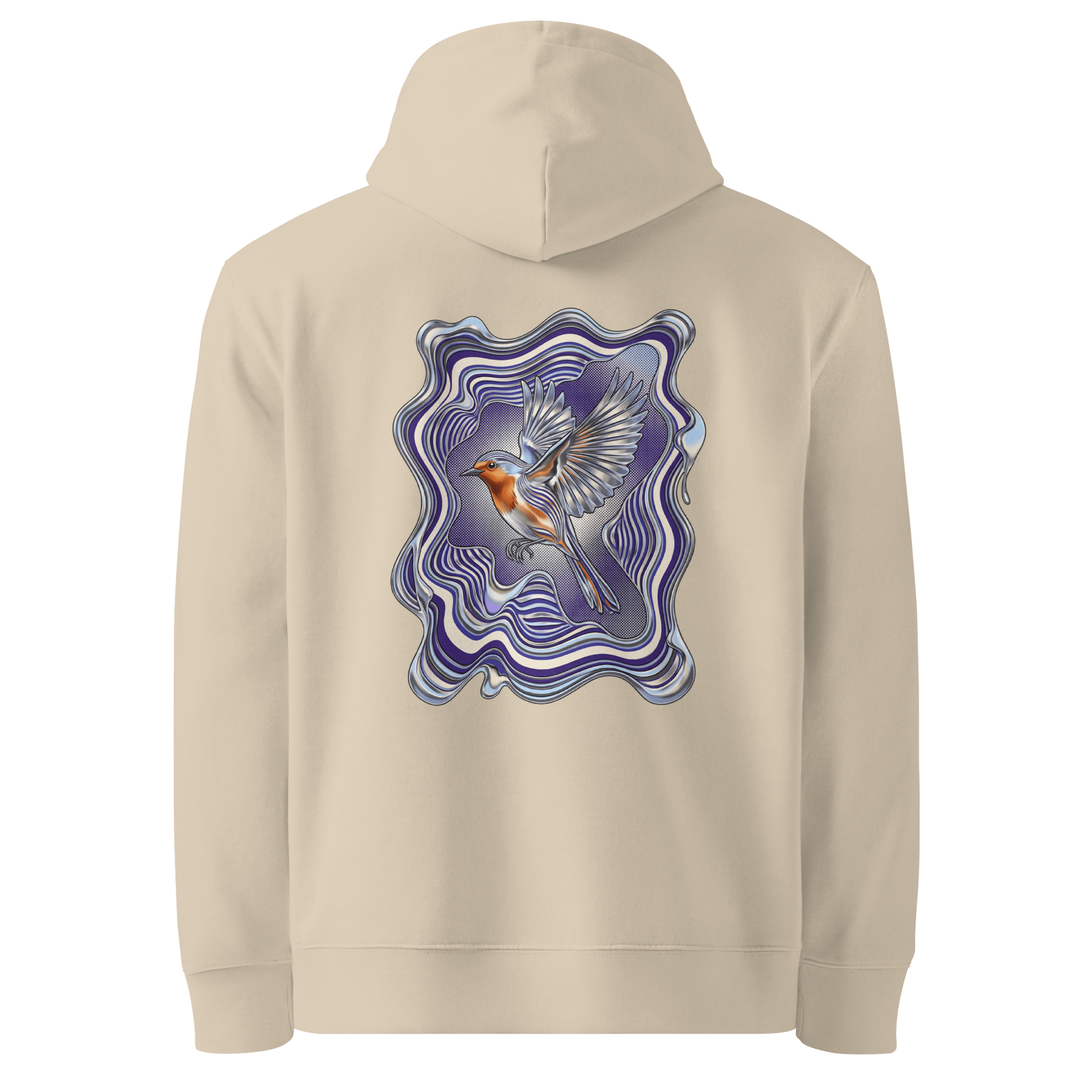 Liquid Chrome Hoodie - Abstract Robin