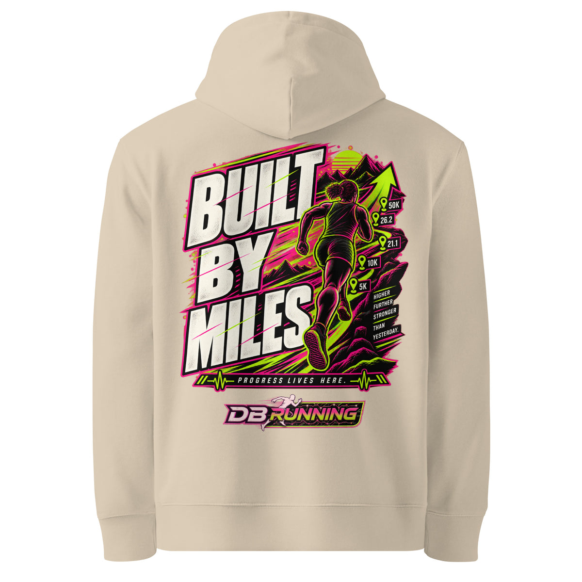 Built by Miles Female - Hoodie - DB Running