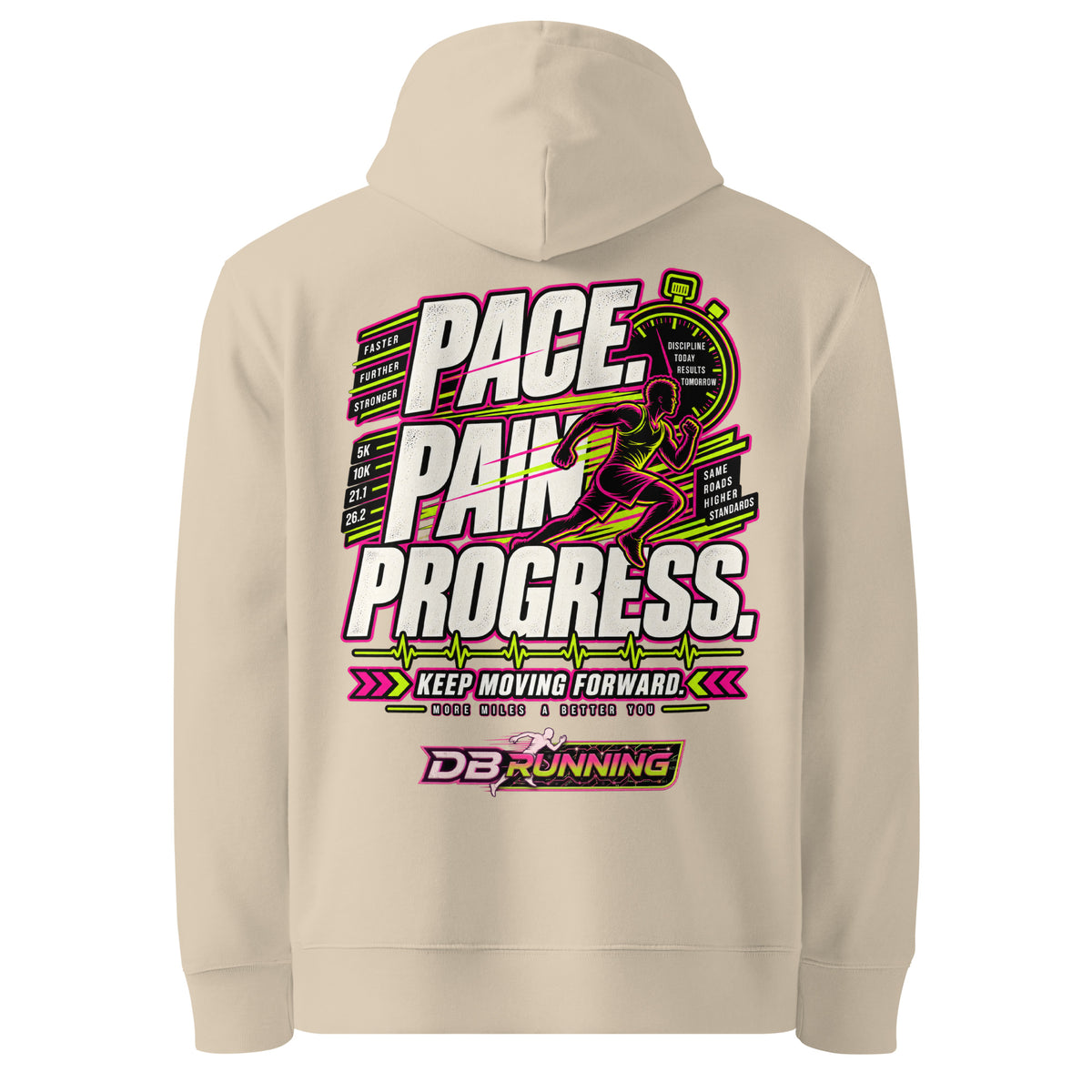Pace. Pain. Progress Male - Hoodie - DB Running